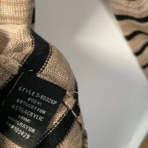 Intro. Womens Beige Long Sleeve Striped Layered Shirt With Sweater Plus Size 2X - Picture 4 of 8